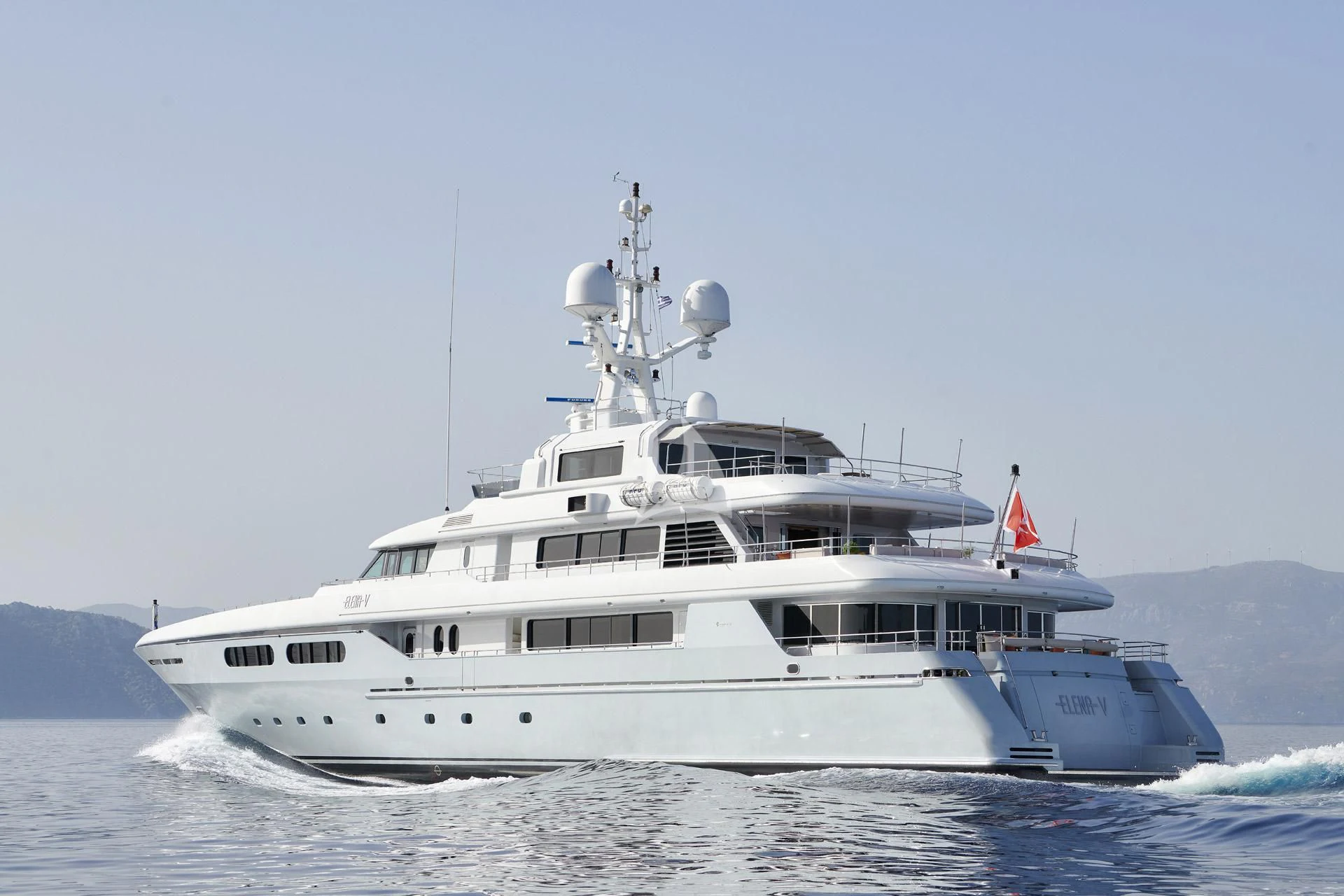 a large white ship aboard ELENA V Yacht for Sale