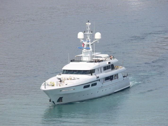 a white boat on the water aboard ELENA V Yacht for Sale