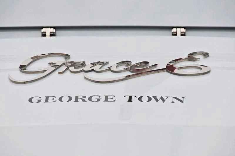 a white rectangular object with text aboard ELENA V Yacht for Sale