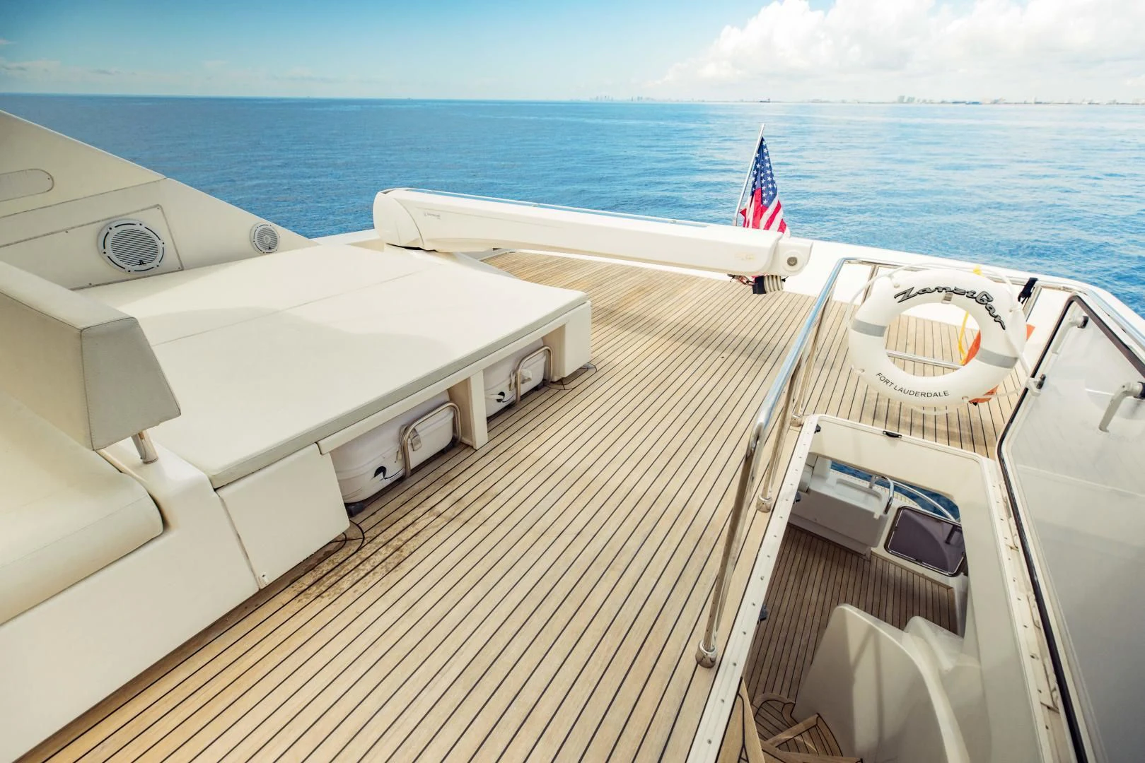 a boat on the water aboard SHE RUNS WET Yacht for Sale