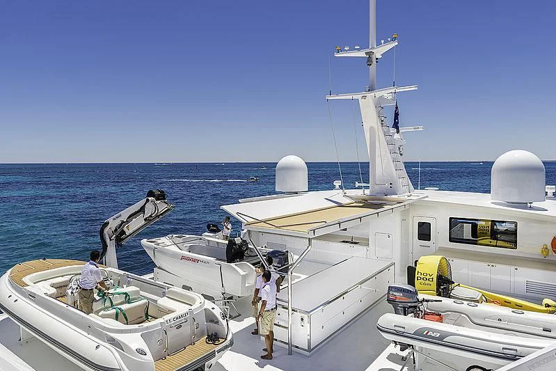 a boat with a group of people on it aboard CHARLEY Yacht for Sale
