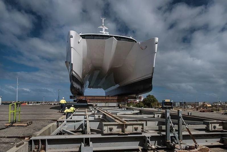 a large white container on a dock aboard CHARLEY Yacht for Sale