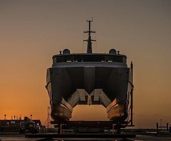 a large ship in the water aboard CHARLEY Yacht for Sale