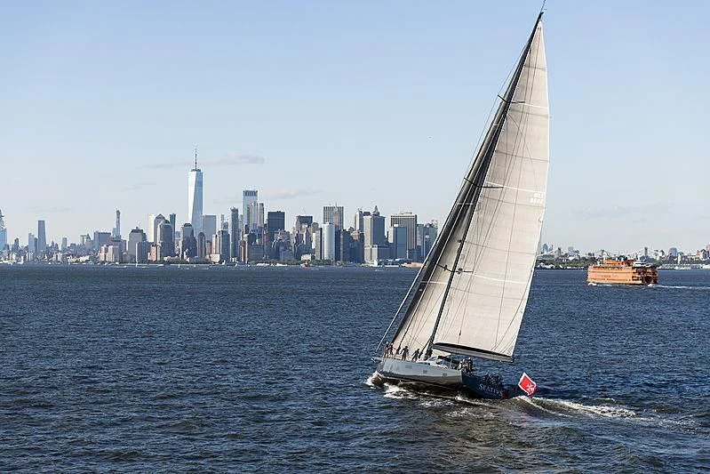a sailboat on the water aboard SEATIUS Yacht for Sale