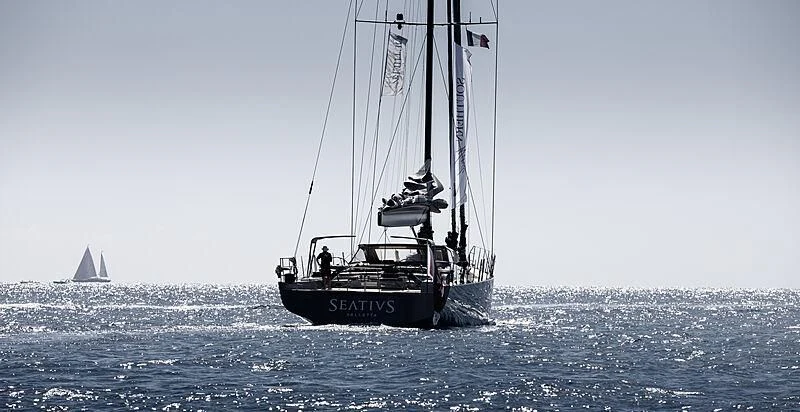 a boat sailing in the sea aboard SEATIUS Yacht for Sale