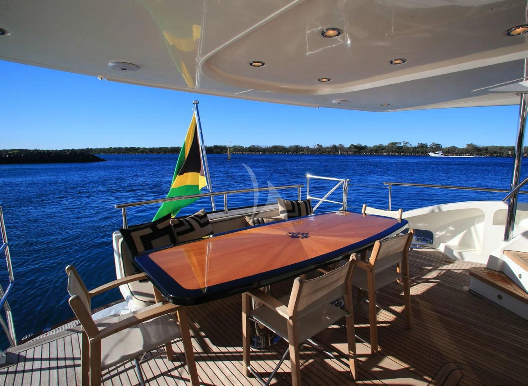 a boat on a deck aboard SOPHIA Yacht for Sale