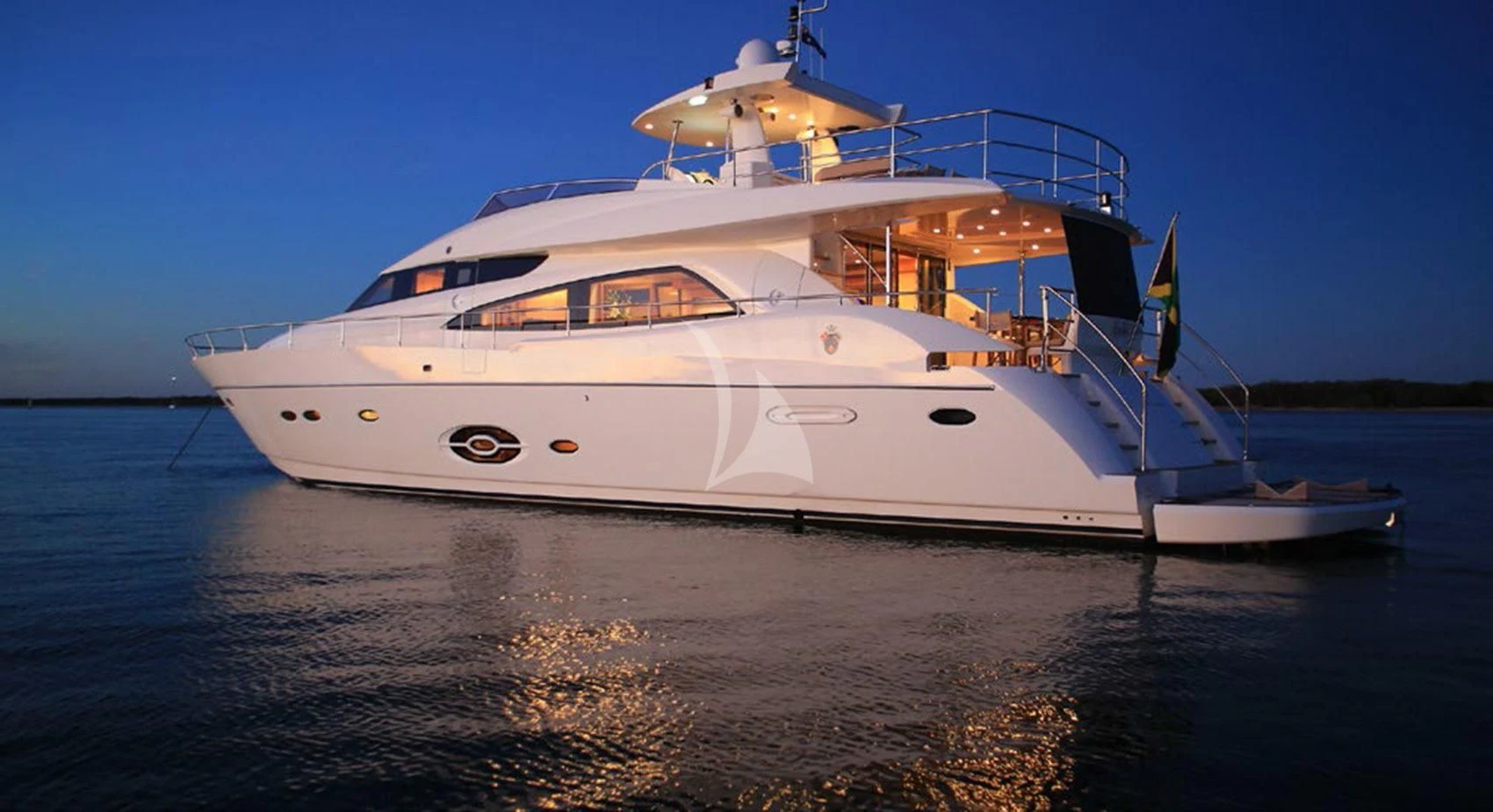 a white boat on the water aboard SOPHIA Yacht for Sale