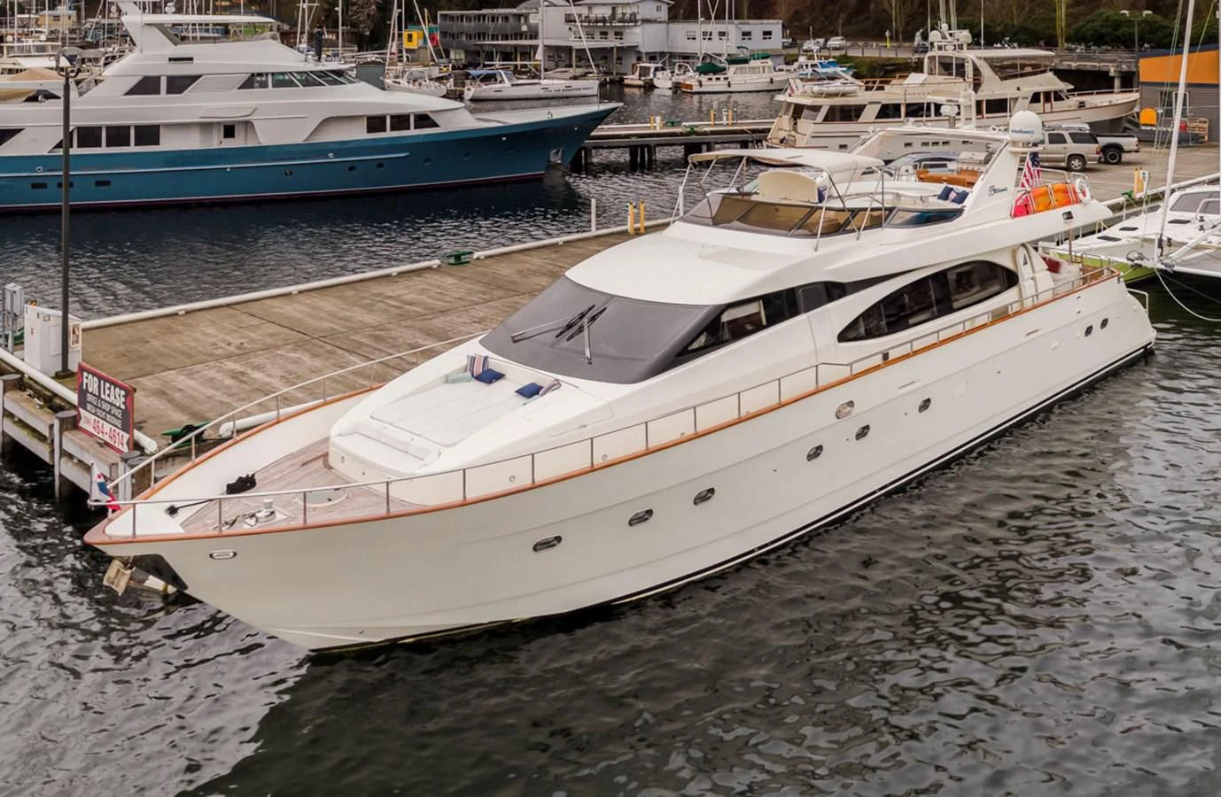 a boat docked at a pier aboard SEA HAWK Yacht for Sale