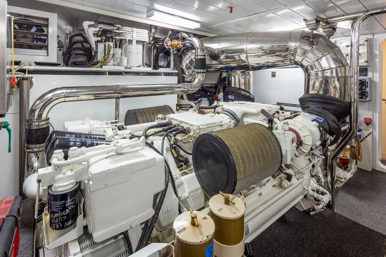 a room with machinery aboard SEA HAWK Yacht for Sale