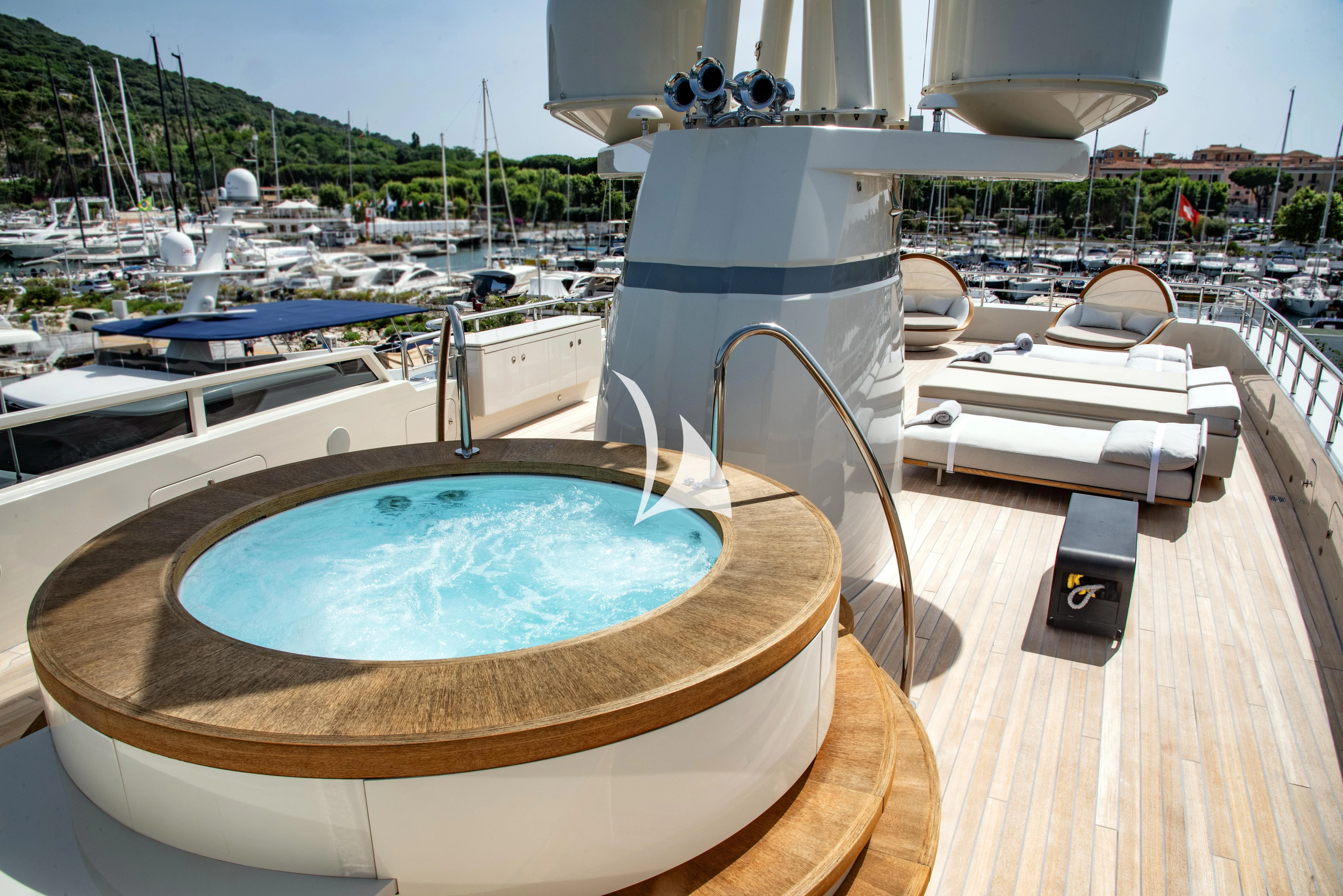 a pool on a deck aboard ASLEC 4 Yacht for Sale