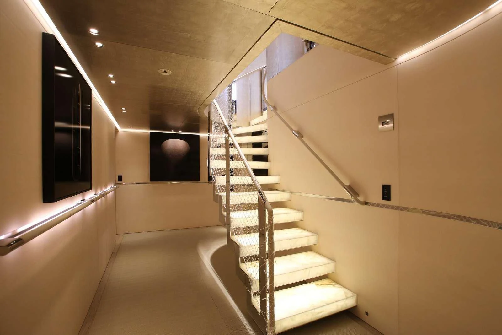 a staircase in a building aboard ASLEC 4 Yacht for Sale
