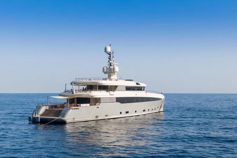 a white yacht in the water aboard ASLEC 4 Yacht for Sale