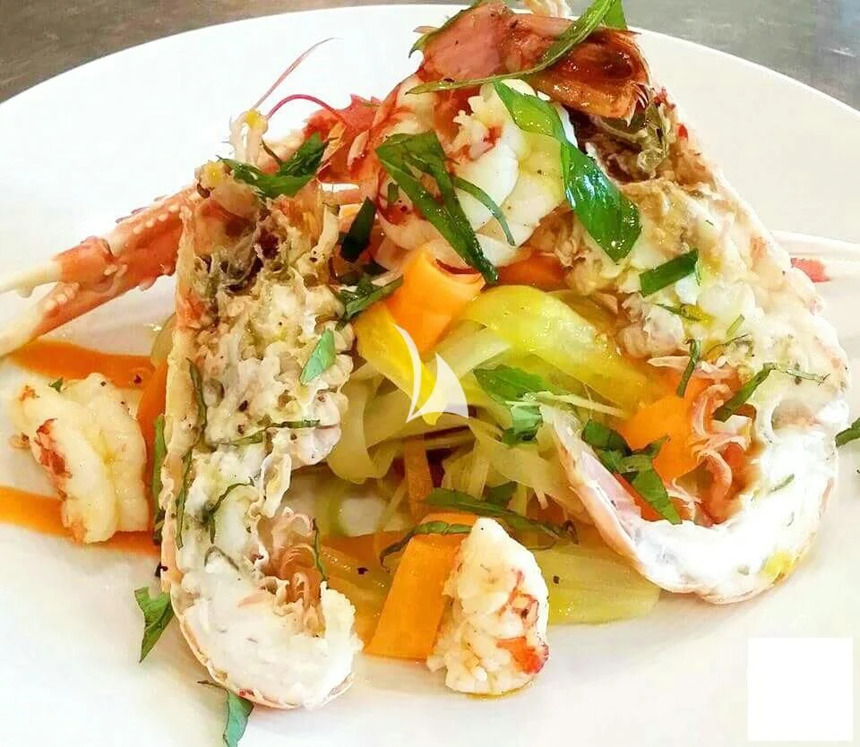 a plate of food aboard ASLEC 4 Yacht for Sale