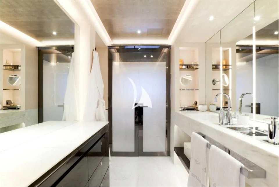 a bathroom with a sink and a bathtub aboard ASLEC 4 Yacht for Sale