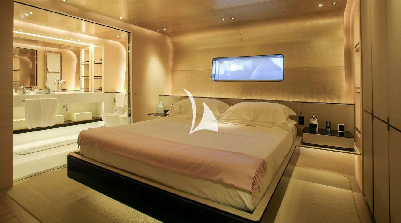 a bed in a room aboard ASLEC 4 Yacht for Sale