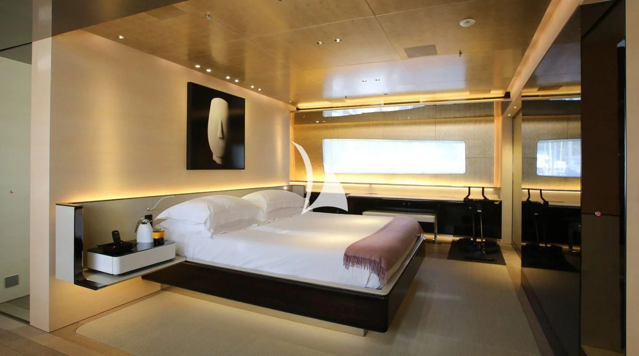a room with two beds aboard ASLEC 4 Yacht for Sale
