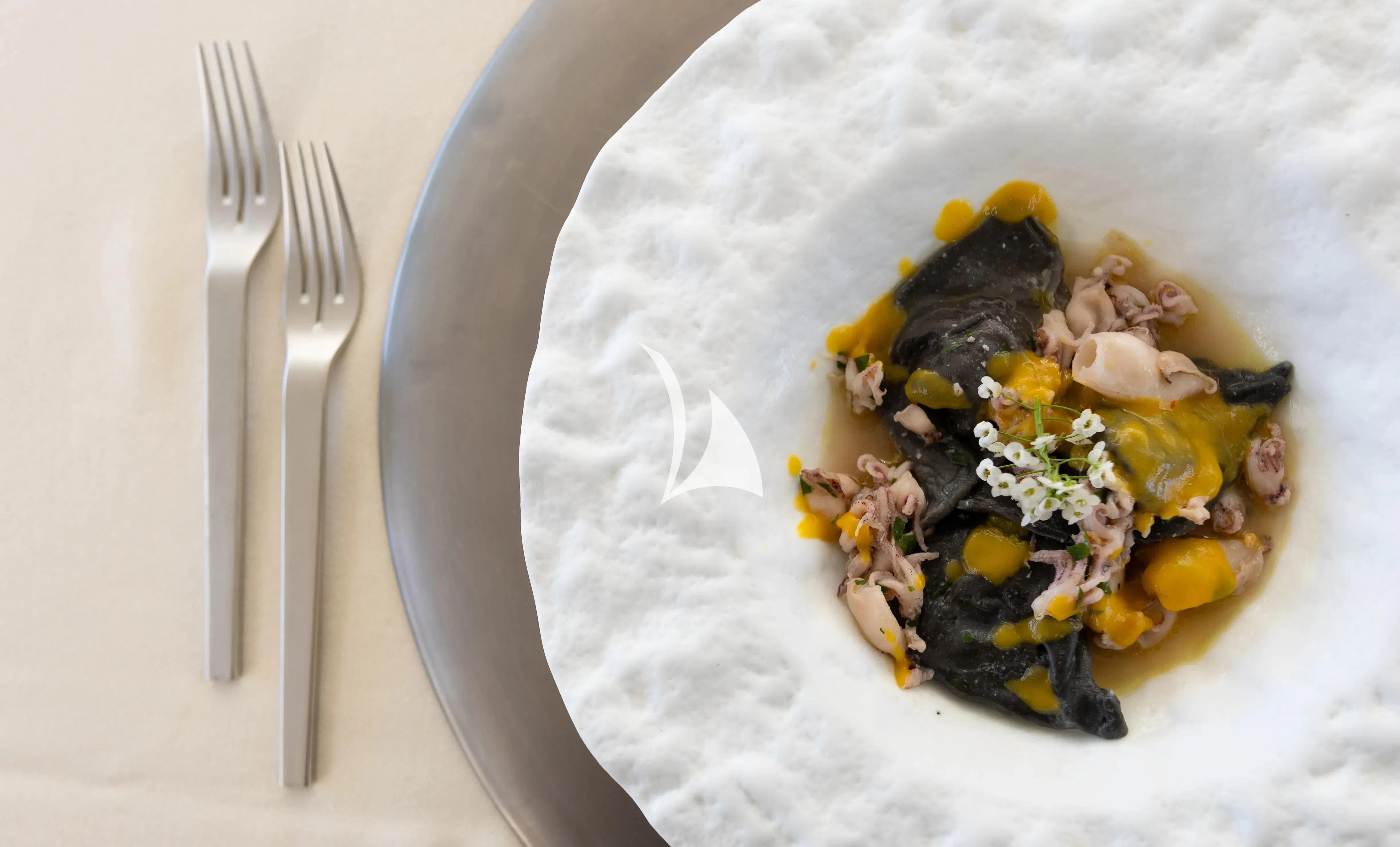 a plate of food aboard ASLEC 4 Yacht for Sale
