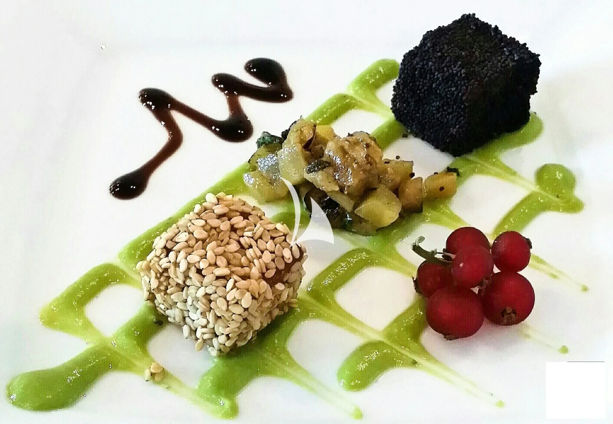 a plate of food aboard ASLEC 4 Yacht for Sale