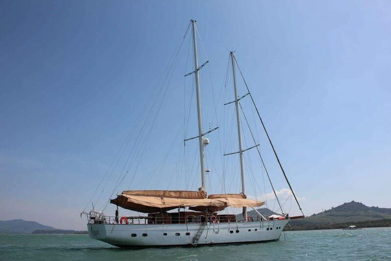 a boat on the water aboard THE BLUE Yacht for Sale