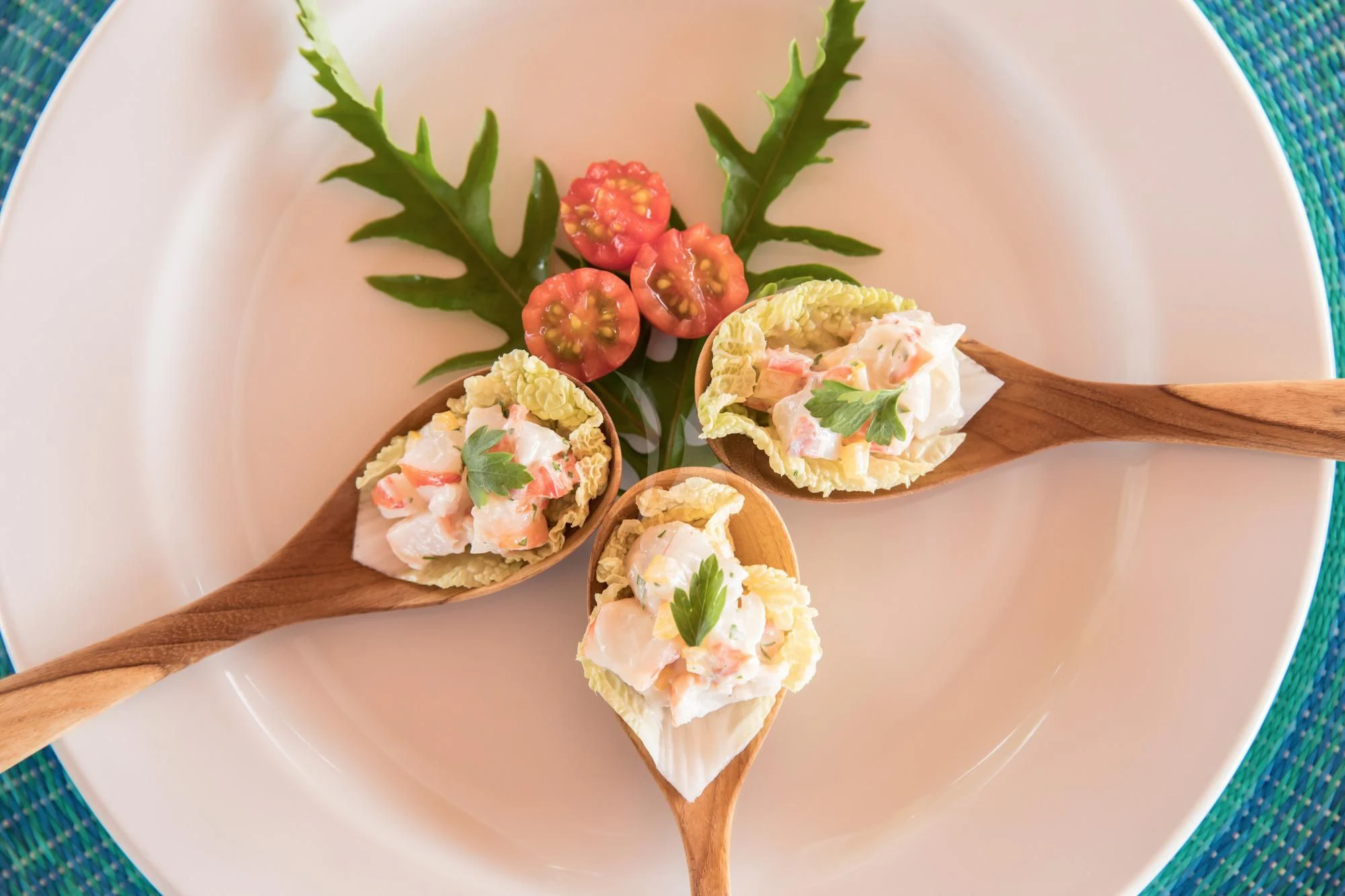 food on a table aboard THE BLUE Yacht for Sale