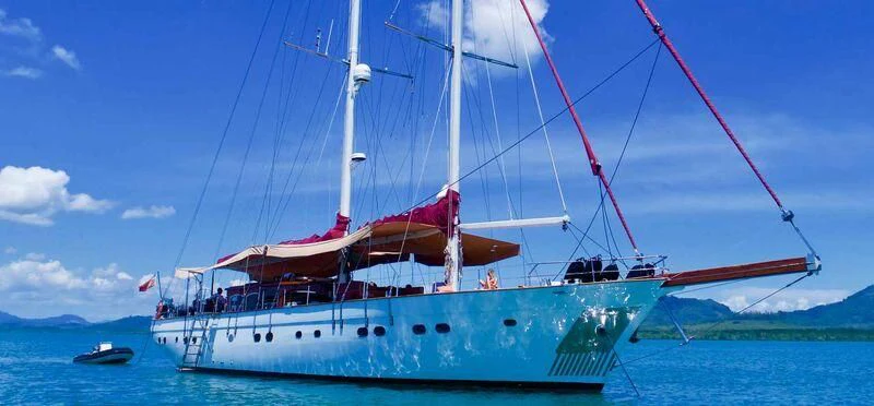 a boat on the water aboard THE BLUE Yacht for Sale