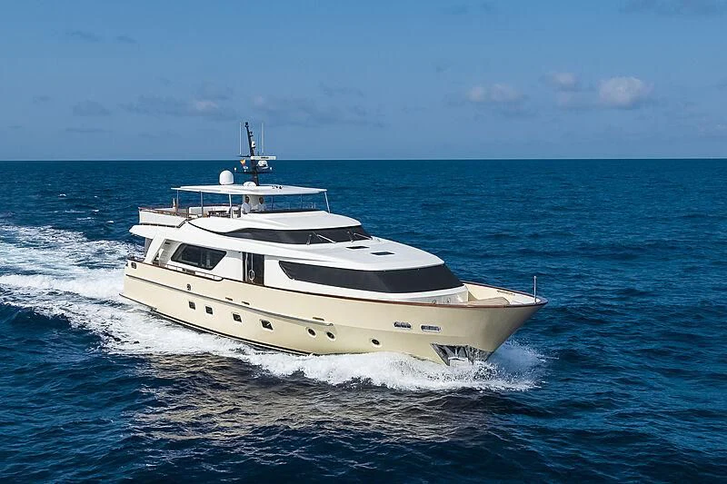 a white yacht in the water aboard LADY ALINA Yacht for Sale