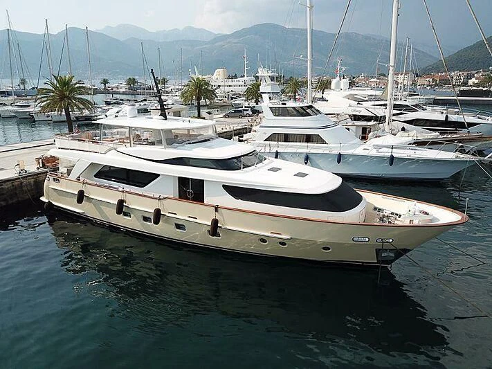a group of boats are parked in a harbor aboard LADY ALINA Yacht for Sale