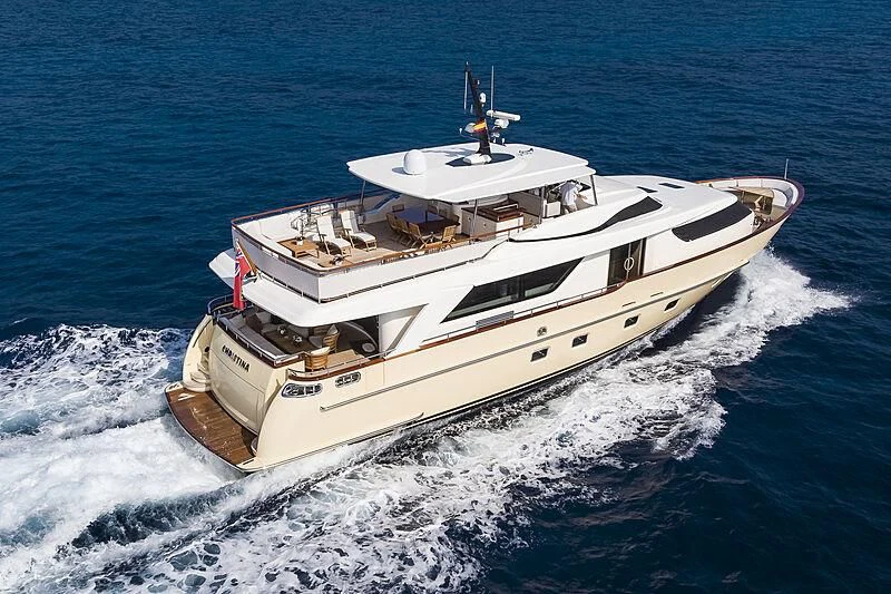 a boat on the water aboard LADY ALINA Yacht for Sale