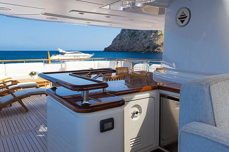 a boat on a deck aboard LADY ALINA Yacht for Sale