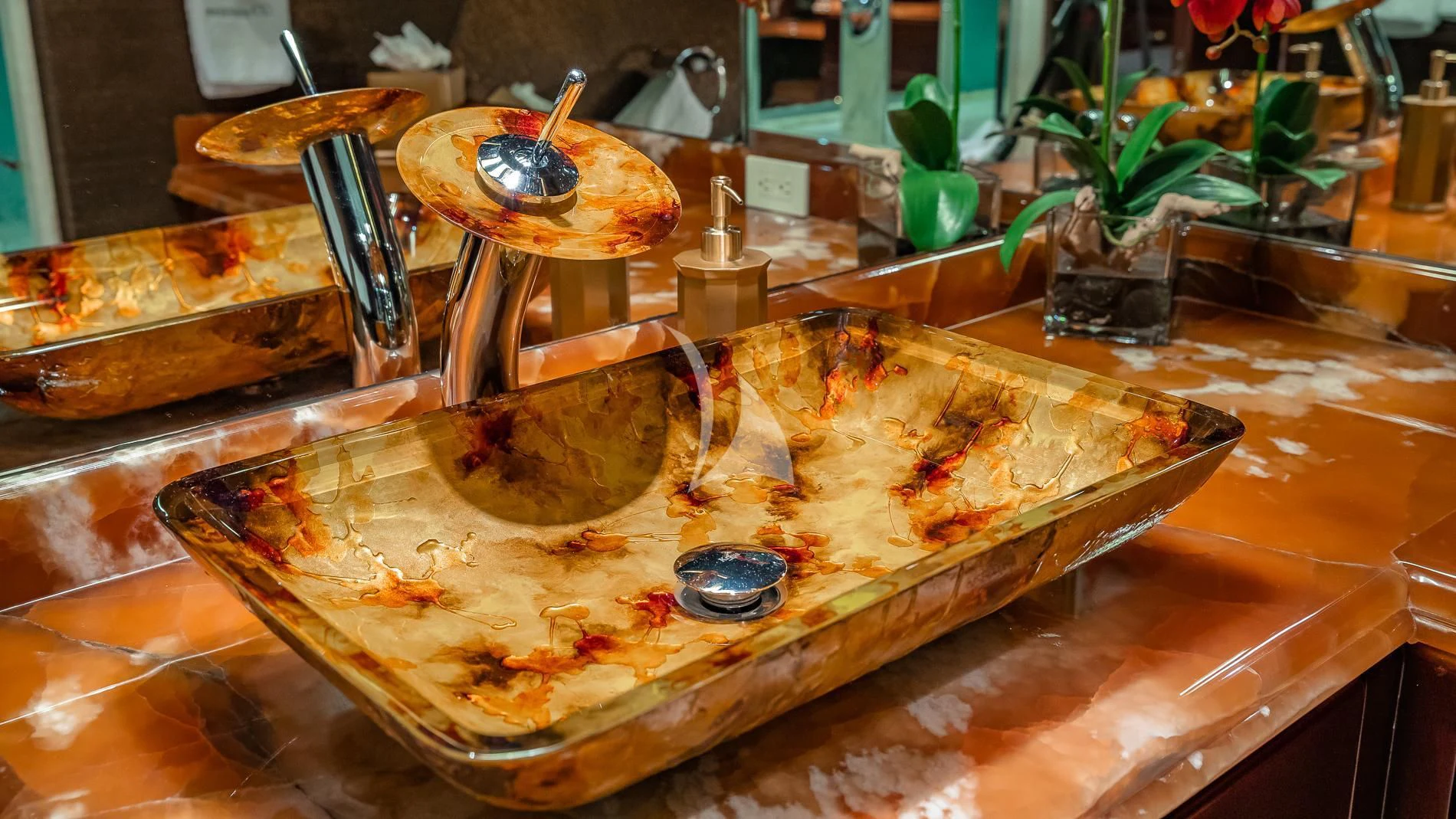 a table with food on it aboard DESTINY Yacht for Sale