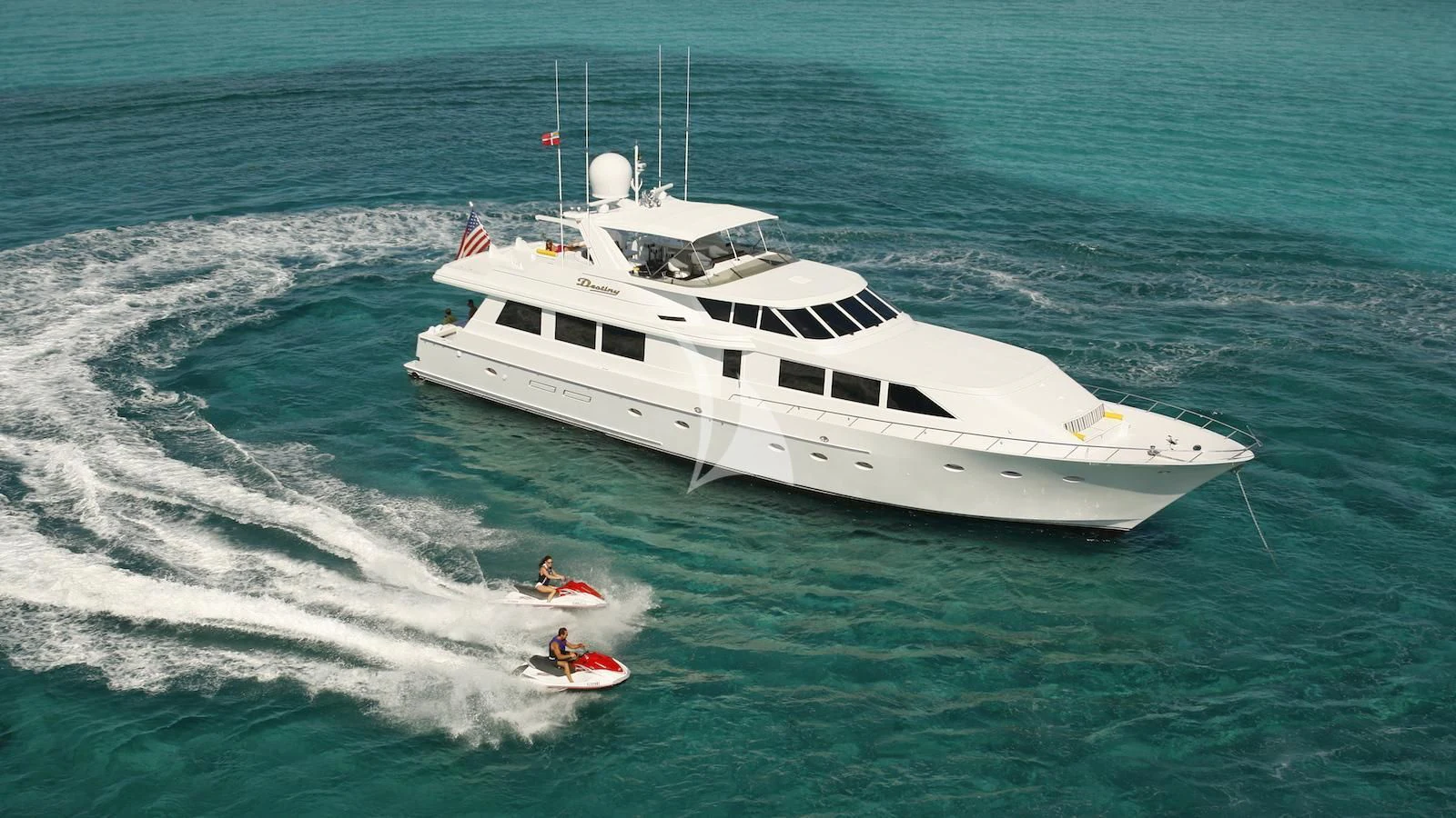 a boat on the water aboard DESTINY Yacht for Sale