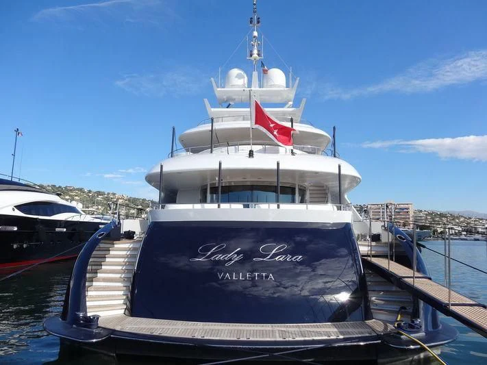 a boat on a dock aboard MORDAN Yacht for Sale