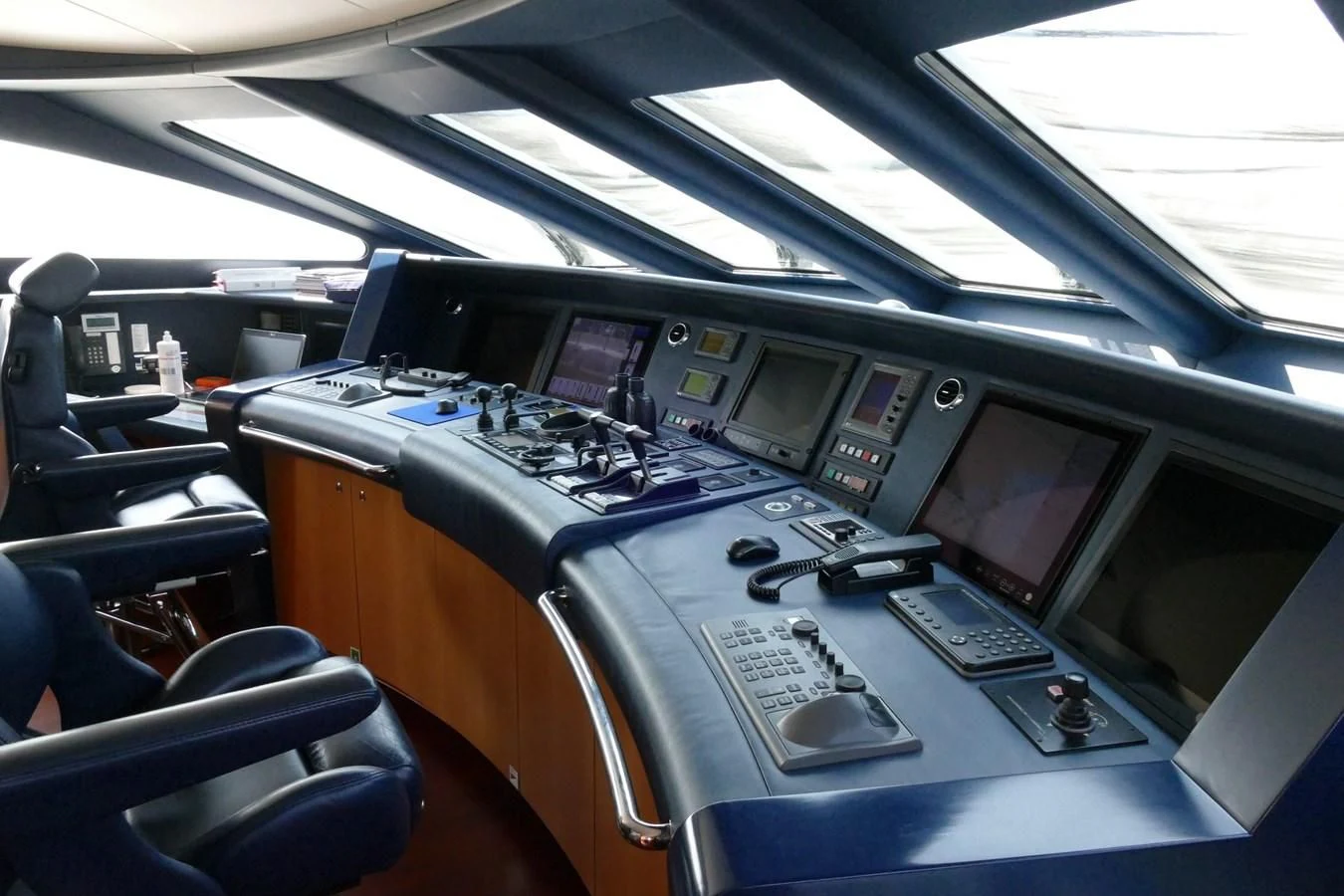 the inside of a car aboard MORDAN Yacht for Sale