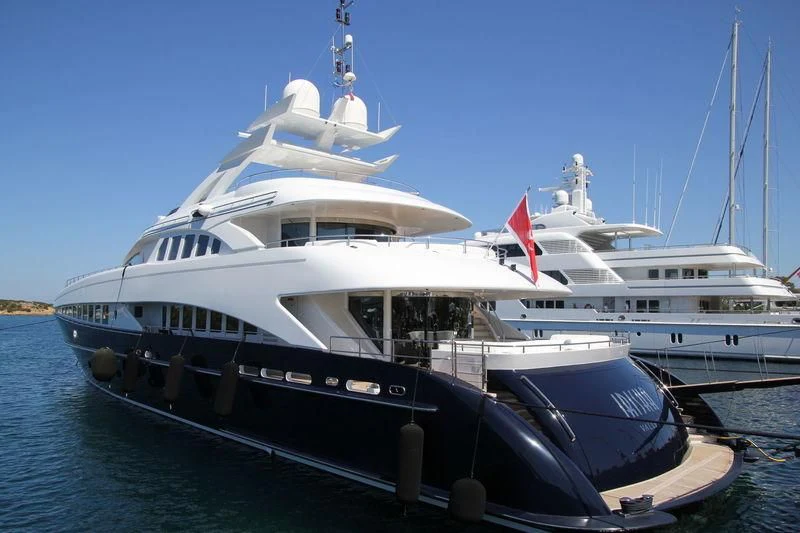 a large boat in the water aboard MORDAN Yacht for Sale