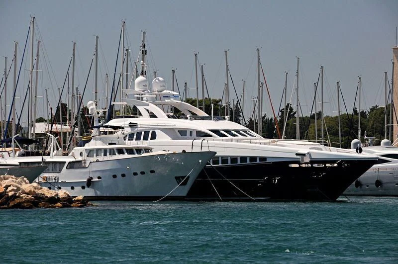 a group of boats in the water aboard MORDAN Yacht for Sale