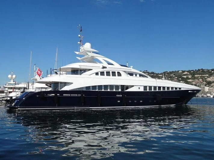 a large boat in the water aboard MORDAN Yacht for Sale