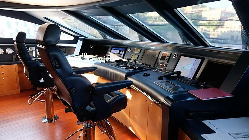 inside of a vehicle aboard MORDAN Yacht for Sale