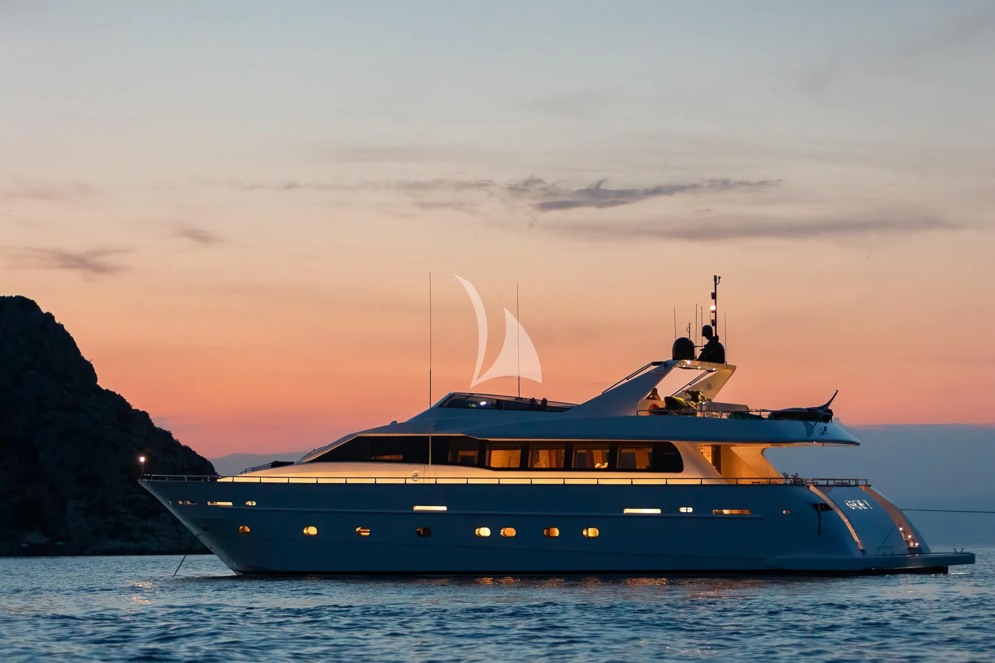 a boat on the water aboard GIOE I Yacht for Sale