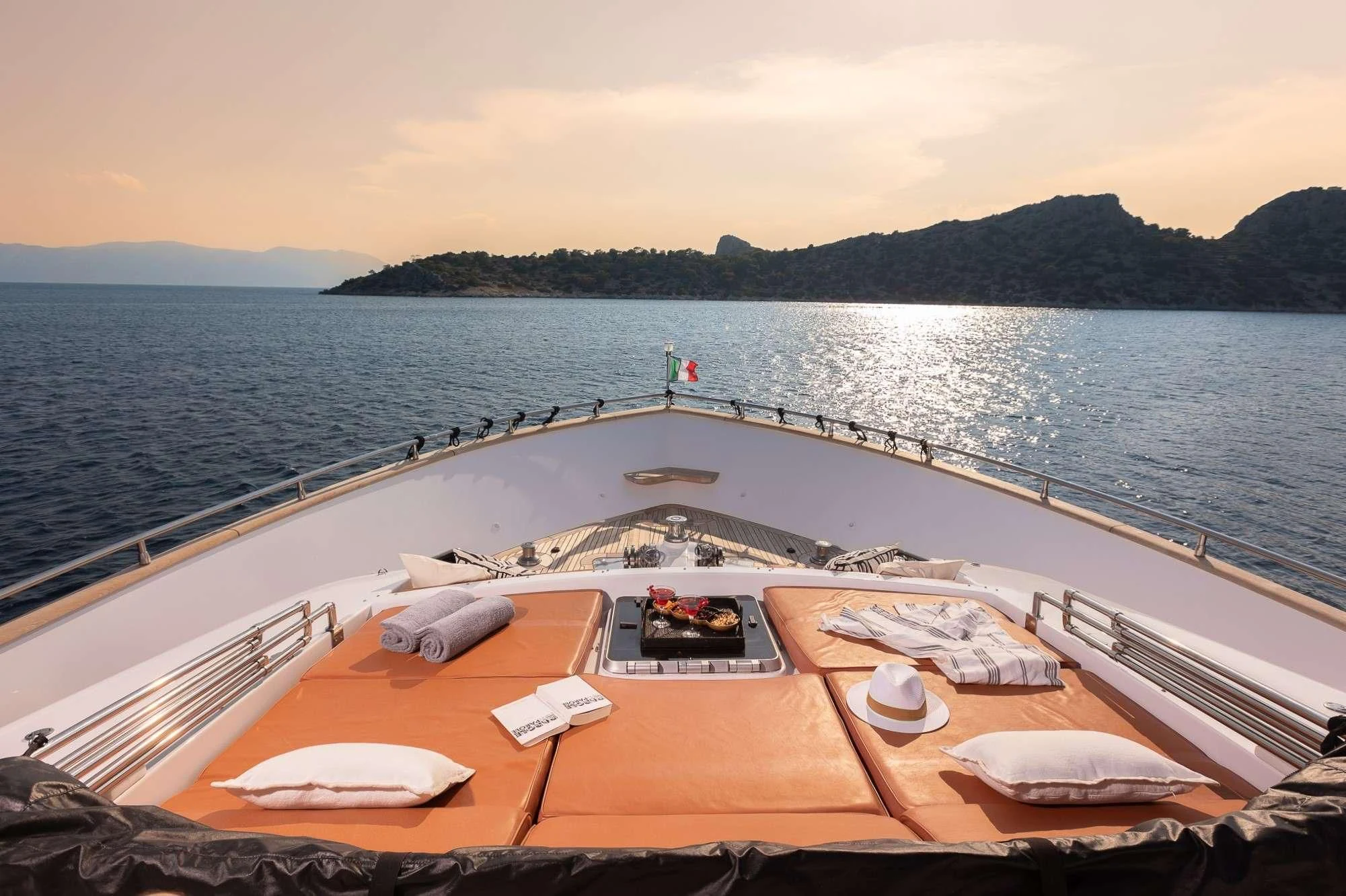 a boat on the water aboard GIOE I Yacht for Sale