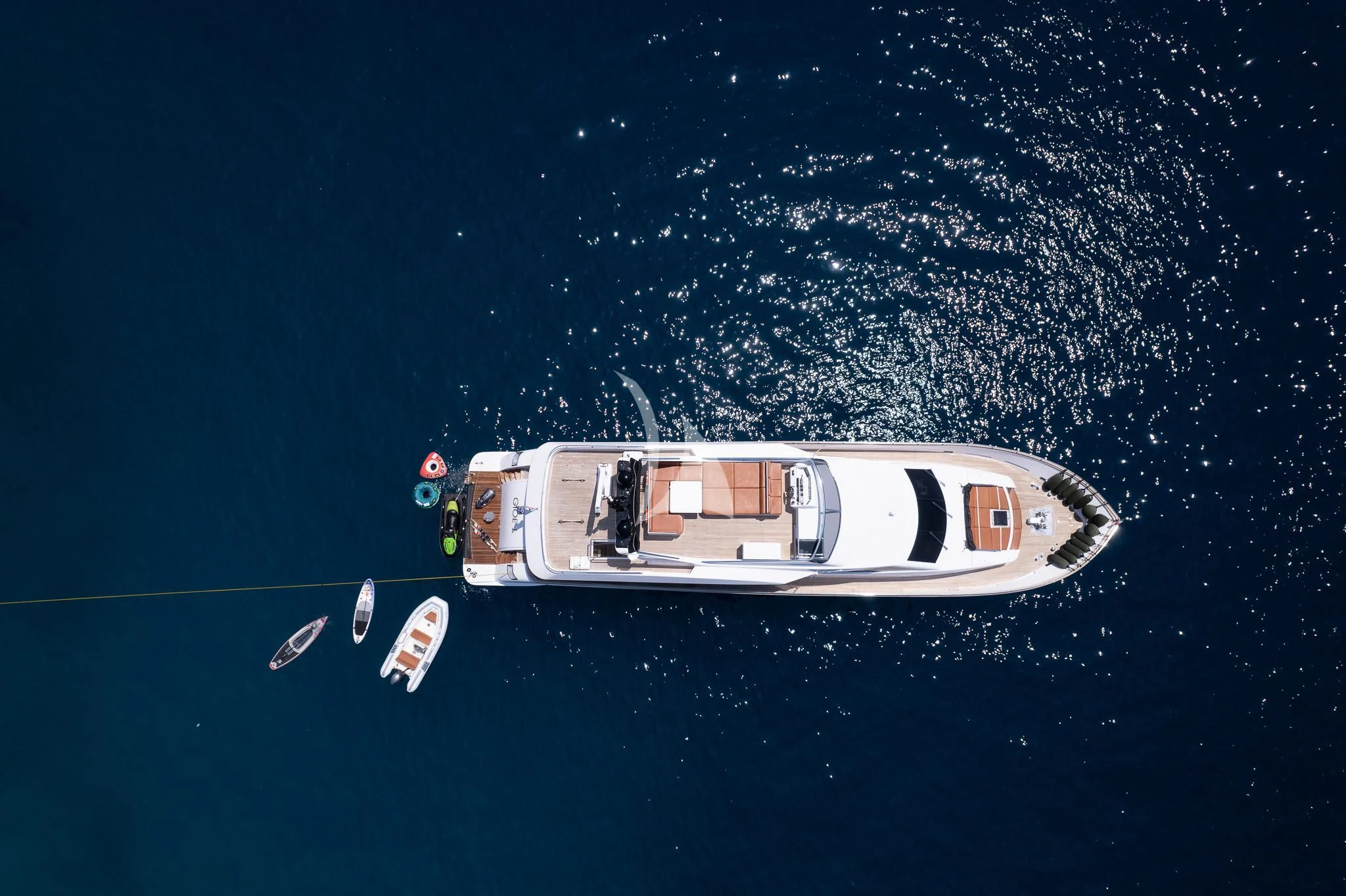 a space ship in outer space aboard GIOE I Yacht for Sale