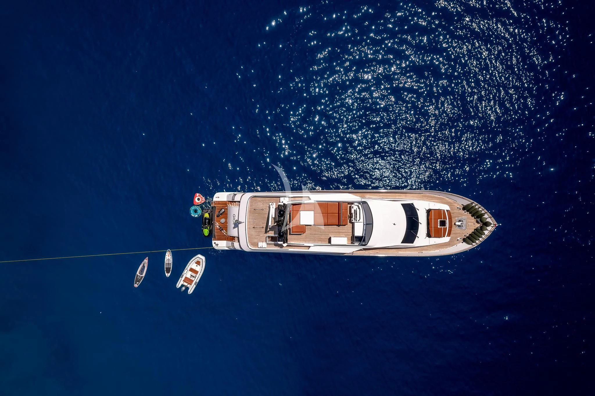 a space ship in outer space aboard GIOE I Yacht for Sale