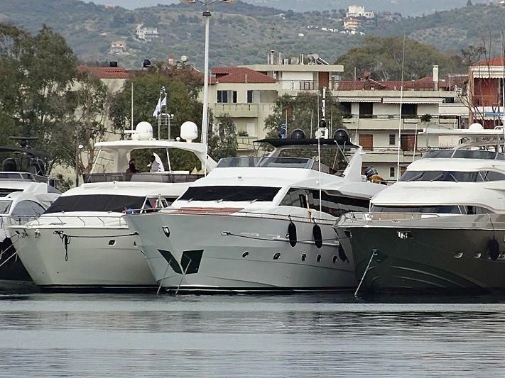 several boats on the water aboard GIOE I Yacht for Sale