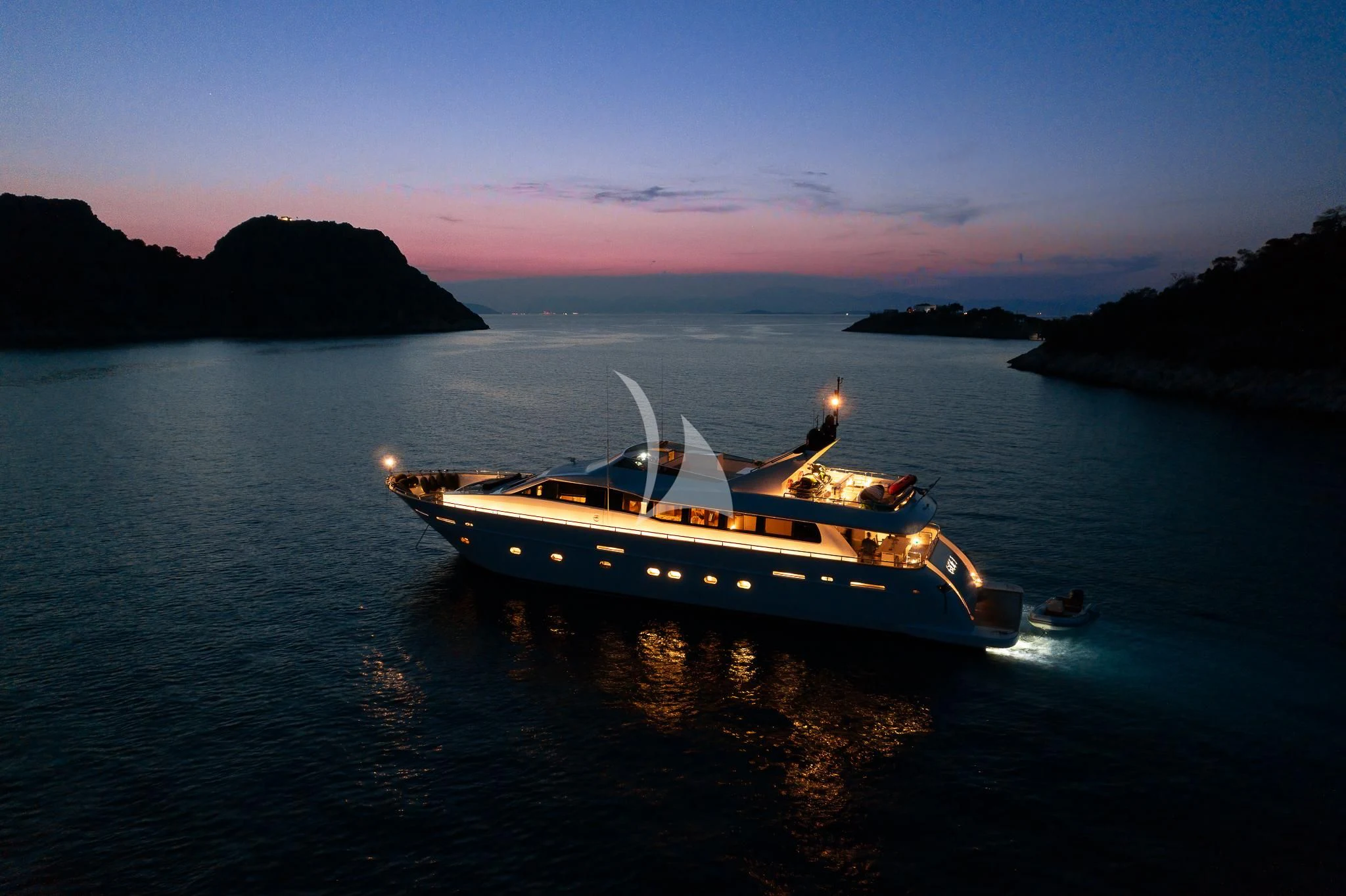a boat on the water aboard GIOE I Yacht for Sale