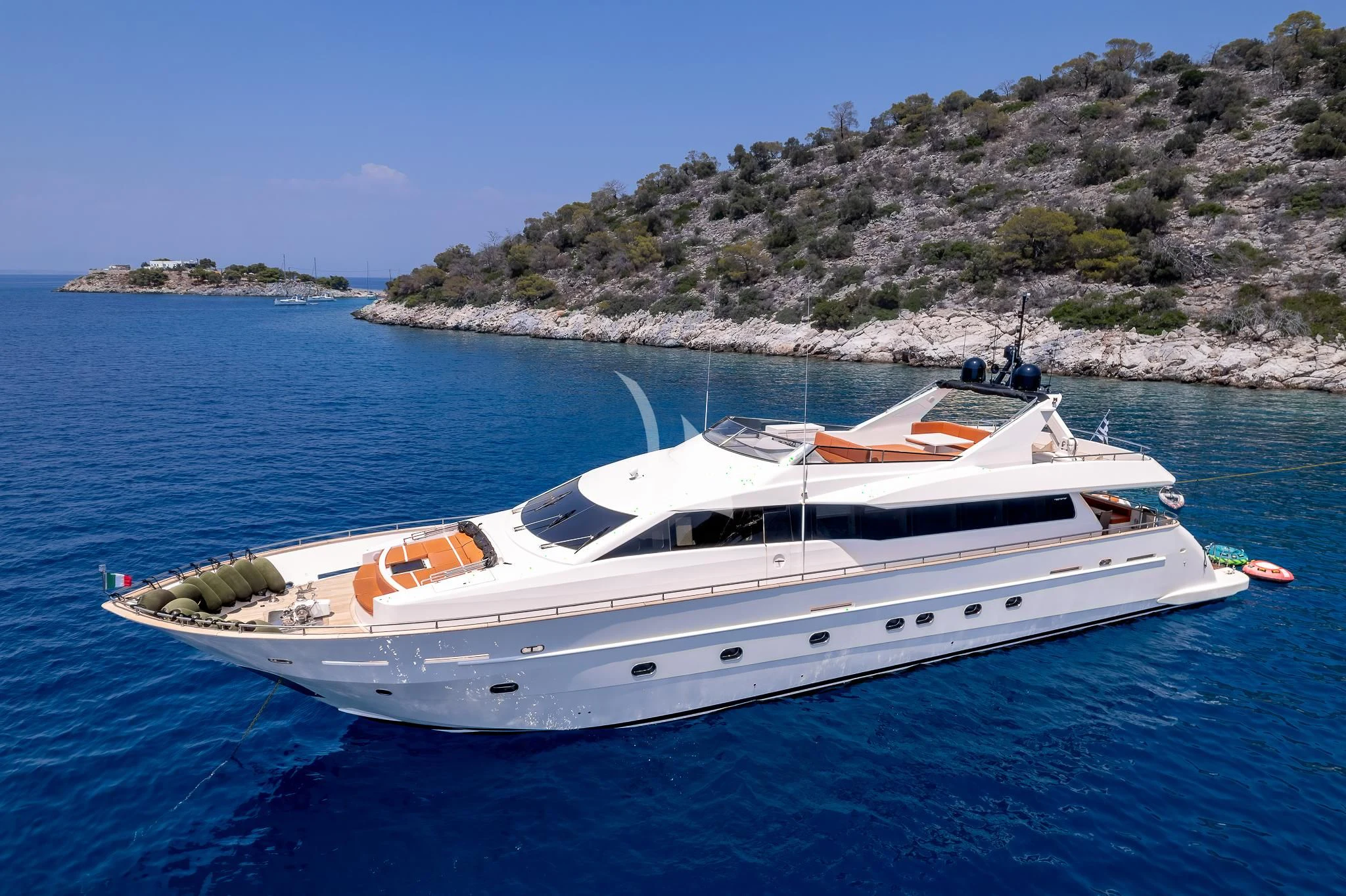 a boat on the water aboard GIOE I Yacht for Sale