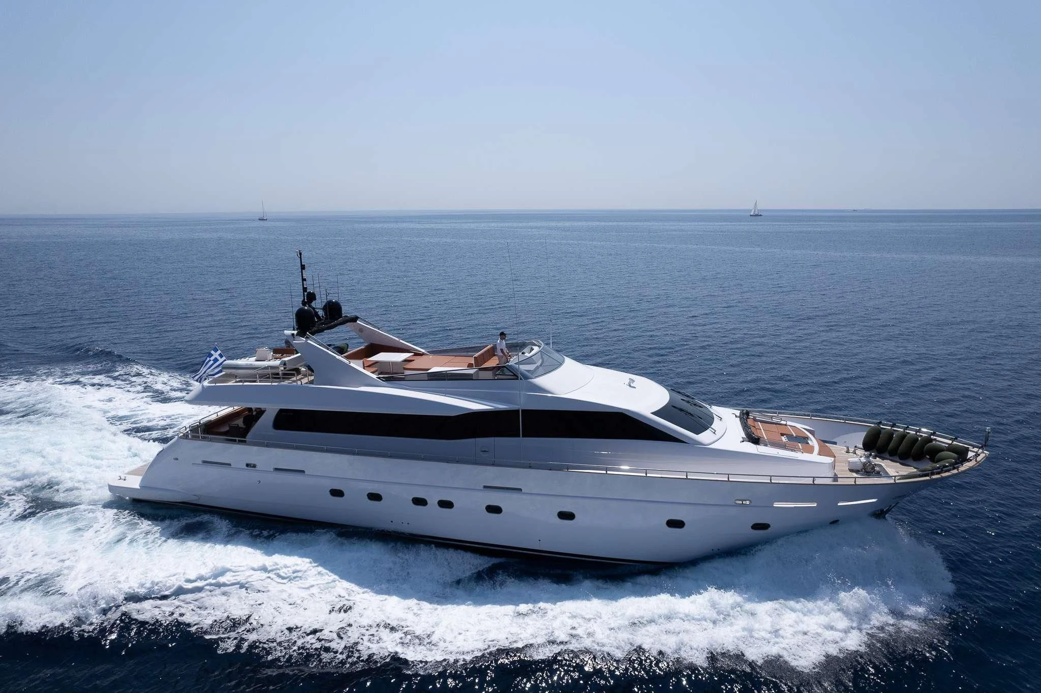 a person on a boat aboard GIOE I Yacht for Sale