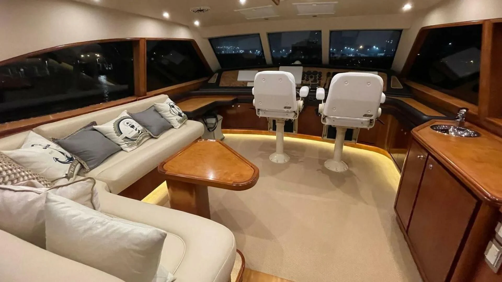 a room with a bed and a desk aboard REEL BUSY Yacht for Sale
