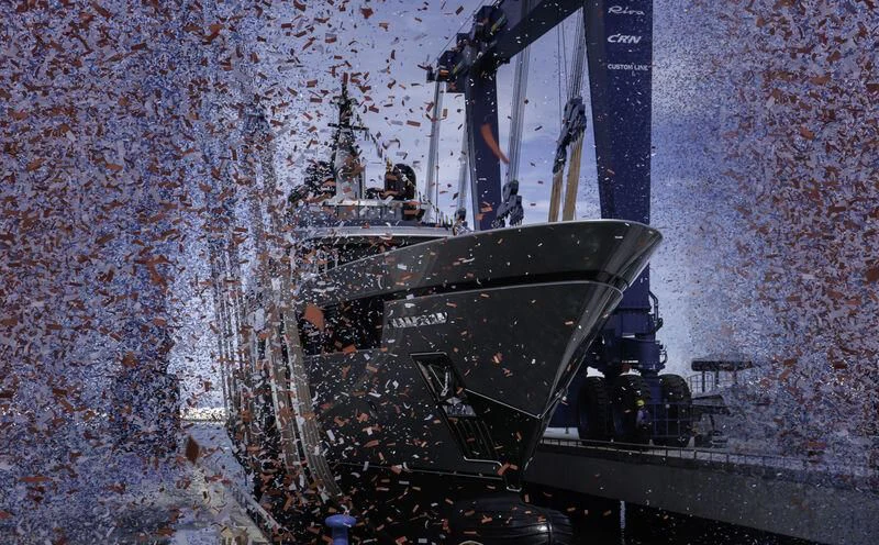 a large ship in a body of water aboard FORA Yacht for Sale