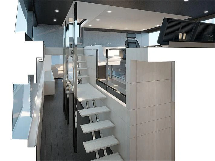 a room with several bunk beds aboard JANGADA Yacht for Sale