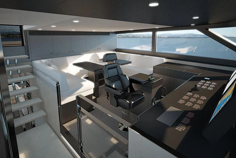 a room with a desk and a computer aboard JANGADA Yacht for Sale