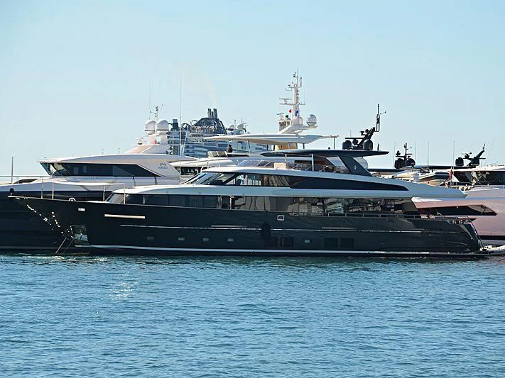 a large ship in the water aboard JANGADA Yacht for Sale
